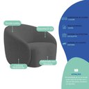 Ver imagem 6 de Kit Recamier Curvo Amsterdã 160cm e 2 Poltronas Amore Luxo Linho Cor Cinza Escuro