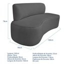 Ver imagem 3 de Kit Recamier Curvo Amsterdã 160cm e 2 Poltronas Amore Luxo Linho Cor Cinza Escuro