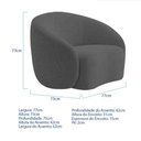 Ver imagem 5 de Kit Recamier Curvo Amsterdã 160cm e 2 Poltronas Amore Luxo Linho Cor Cinza Escuro