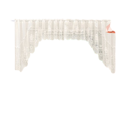 Cortina Bando Renda Cascata Cozinha Bule Bege 3,15x1,00 - 1