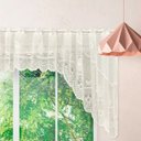 Ver imagem 2 de Cortina Bando Renda Cascata Cozinha Bule Bege 3,15x1,00