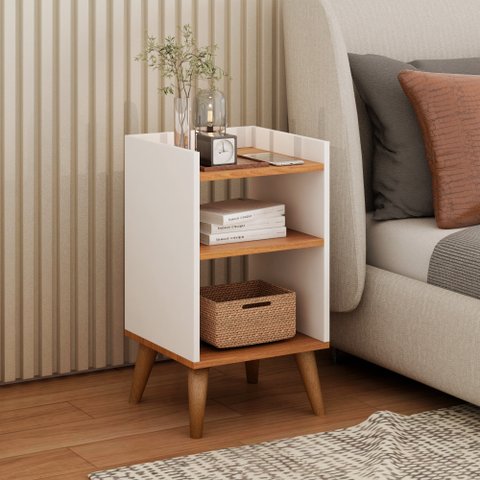 Mesa de Cabeceira Retrô Pé Palito Para Quarto Mesinha Quarto MDF MVD Móveis