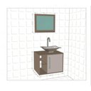 Ver imagem 6 de Conj Gabinete e Espelheira Bremen P/ Banheiro Preto/ripado