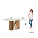 Ver imagem 3 de Mesa Valine 160cm Canto Reto com Vidro Bege/Nature/Off White