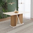 Ver imagem 2 de Mesa Valine 160cm Canto Reto com Vidro Bege/Nature/Off White