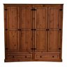 Guarda Roupas Carvalho 4 Portas 2 Gavetas Madeira Maciça:carvalho - 1