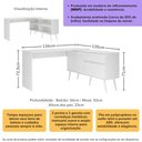 Ver imagem 3 de Penteadeira Escrivaninha de Canto 2 Portas 1 Gaveta Celina Multimóveis MP4792 Branco