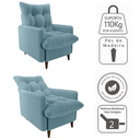 Ver imagem 5 de Poltrona de Amamentaçao e Puff Montreal Boucle F495 Azul Milani Store