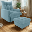 Ver imagem 2 de Poltrona de Amamentaçao e Puff Montreal Boucle F495 Azul Milani Store
