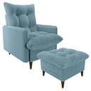 Ver imagem 1 de Poltrona de Amamentaçao e Puff Montreal Boucle F495 Azul Milani Store