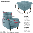Ver imagem 4 de Poltrona de Amamentaçao e Puff Montreal Boucle F495 Azul Milani Store