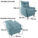Ver imagem 3 de Poltrona de Amamentaçao e Puff Montreal Boucle F495 Azul Milani Store