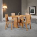 Ver imagem 1 de Mesa de Jantar 4 Lugares Carmem Mel/Perola - Viero Móveis