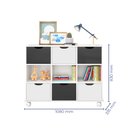 Ver imagem 3 de Nicho Organizador Maia c/ 6 Gavetas Branco/Preto/Branco - Mercado dos Móveis