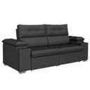 Ver imagem 6 de Sofá Retrátil e Reclinável 2 e 3 Lugares 180cm com USB e Porta-Copos Capri Veludo Titânio