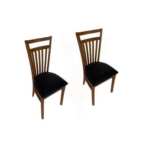 Conjunto 2 Cadeiras de Jantar Madeira Estofado Preto Larissa