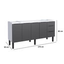 Ver imagem 3 de Gabinete Armário Cozinha Jupter 1.80 Mt 100% Aço Galvanizado P/ Pia -balção 180 Cm -3 Portas- 3 Gave