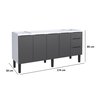 Gabinete Armário Cozinha Jupter 1.80 Mt 100% Aço Galvanizado P/ Pia -balção 180 Cm -3 Portas- 3 Gave - 3