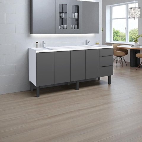 Gabinete Armário Cozinha Jupter 1.80 Mt 100% Aço Galvanizado P/ Pia -balção 180 Cm -3 Portas- 3 Gave