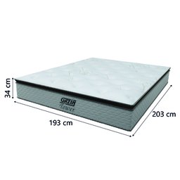 Cama Box Baú King Gazin Colchão Molas Ensacadas com Pillow Top Tower Branco/marrom - 5