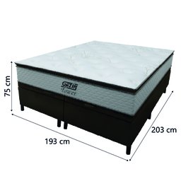 Cama Box Baú King Gazin Colchão Molas Ensacadas com Pillow Top Tower Branco/marrom - 4