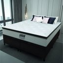 Ver imagem 2 de Cama Box Baú King Gazin Colchão Molas Ensacadas com Pillow Top Tower Branco/marrom