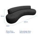 Ver imagem 3 de Divã Recamier Celeste Curvo Sala Estar Luxo 200cm Linho