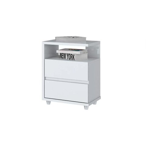 Mesa De Cabeceira 02 Gavetas Campeche Henn Branco