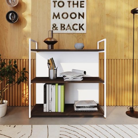 Estante 03 Prateleiras c/Fundo Yon 80cm Est.Branca