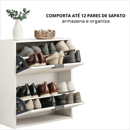 Porta Sapatos Aparador Suporte Multifuncional Gavetas 4 Prateleiras Organiza Calçados Saltos Chinelo - 5