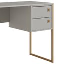 Ver imagem 6 de Escrivaninha Mesa de Computador Industrial 2 Gavetas Arenas/dourado