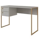 Ver imagem 4 de Escrivaninha Mesa de Computador Industrial 2 Gavetas Arenas/dourado