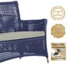 Jogo Sofá e 2 Poltronas de Área Igapó Alumínio Pintura Fendi Corda Náutica Estofado 3 Trama - 4
