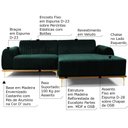 Ver imagem 3 de Sofá 3 Lugares com Chaise Base de Madeira Euro 245 Cm Verde