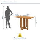 Ver imagem 3 de Mesa de Jantar 4 Lugares Tampo MDF Tessera Marrom Amêndoa Clean
