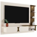 Ver imagem 1 de Painel Tv 72 Led e Prateleiras de Vidro Toronto Off White / Pinho