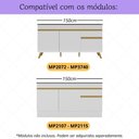 Ver imagem 2 de Kit Rodapé para Balcão Cozinha 150cm Veneza com Pés Multimóveis Mp3744 Branco
