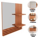 Ver imagem 2 de Espelheira para Banheiro 60 Cm 2 Prateleiras Sâmia Amêndoa