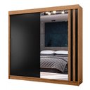 Ver imagem 2 de Guarda-roupa Casal Seul 100% Mdf 2 Portas 4 Gavetas com Espelho Freijo/nero - Mx Móveis