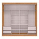 Ver imagem 3 de Guarda-roupa Casal Seul 100% Mdf 2 Portas 4 Gavetas com Espelho Freijo/nero - Mx Móveis
