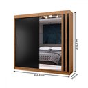 Ver imagem 4 de Guarda-roupa Casal Seul 100% Mdf 2 Portas 4 Gavetas com Espelho Freijo/nero - Mx Móveis