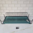Ver imagem 2 de Escorredor de Louça Aramado Preto 21 Pratos Grande com Bandeja Inox para Cozinha Pia