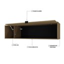 Ver imagem 3 de Armário Aéreo com Nicho e Porta Basculante 35x135x35cm Wlnp135 Vermont Oak - Preto
