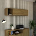Ver imagem 2 de Armário Aéreo com Nicho e Porta Basculante 35x135x35cm Wlnp135 Vermont Oak - Preto