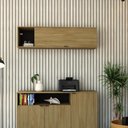 Ver imagem 4 de Armário Aéreo com Nicho e Porta Basculante 35x135x35cm Wlnp135 Vermont Oak - Preto
