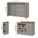 Ver imagem 4 de Bancada e Balcao Gourmet 146cm Ce817 Americana Cinza Nature Henn Cinza Nature