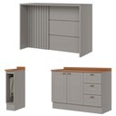 Ver imagem 1 de Bancada e Balcao Gourmet 146cm Ce817 Americana Cinza Nature Henn Cinza Nature