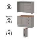 Ver imagem 5 de Bancada e Balcao Gourmet 146cm Ce817 Americana Cinza Nature Henn Cinza Nature