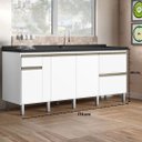 Ver imagem 2 de Gabinete Cozinha Armário Pia 174cm Portas e Gavetas 100% MDF: Branco