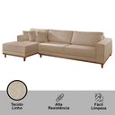 Ver imagem 3 de Sofá Cronos 03 Metros Chaise Lado Esquerdo Meu Sofá Online A226 Linho Bege
